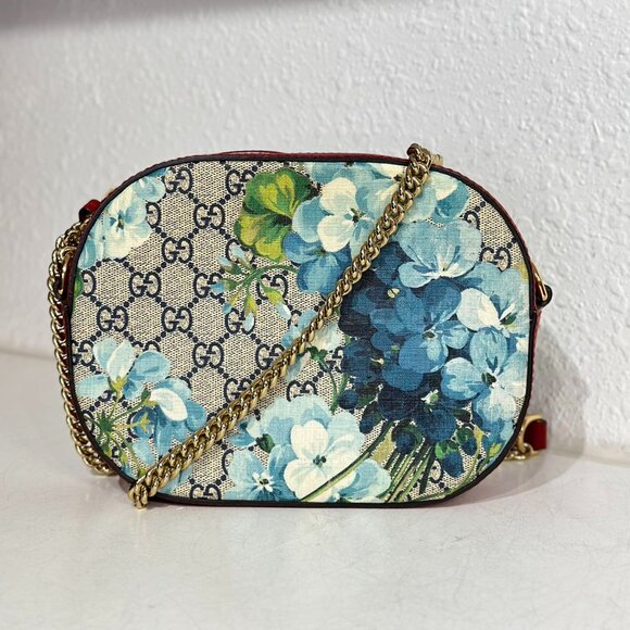 Gucci GG Logo Flore Chain Shoulder Bag Crossbody - Picture 1 of 10
